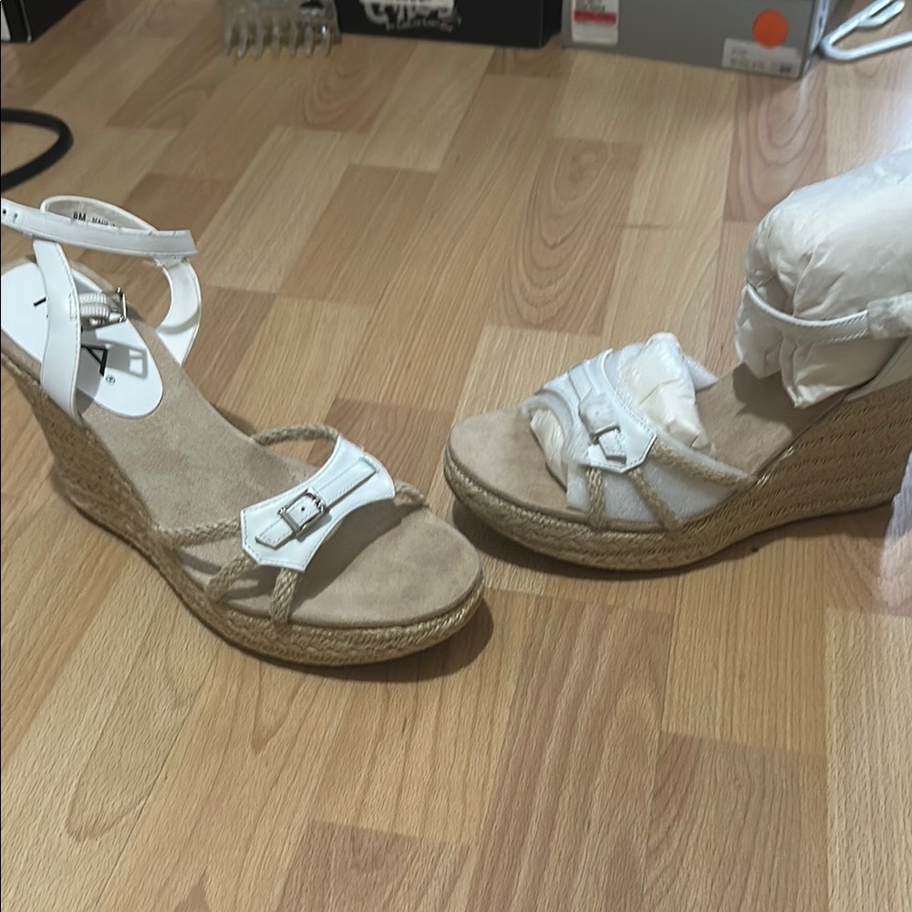 Women's Mia White Wedge Sandals